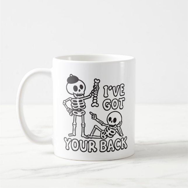 Mug I've got your back funny skeleton (Gauche)