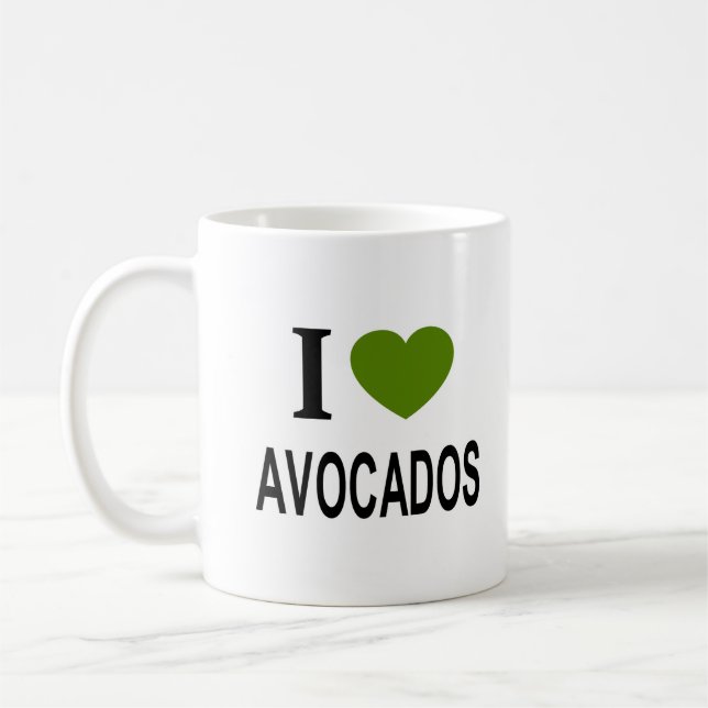 Mug J' ❤️ LES AVOCATS avec un cœur vert J'AIME LES AVO (Gauche)