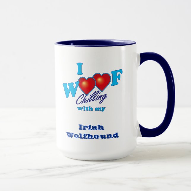 Mug J'aboie le chien-loup irlandais (Droite)
