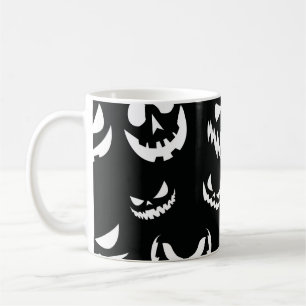 Mug Jack-o'-lantern face Citrouille noir et blanc