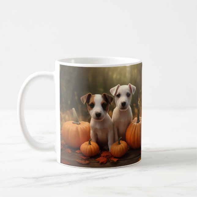 Mug Jack Russell chiot Autumn Delight Citrouille  (Gauche)