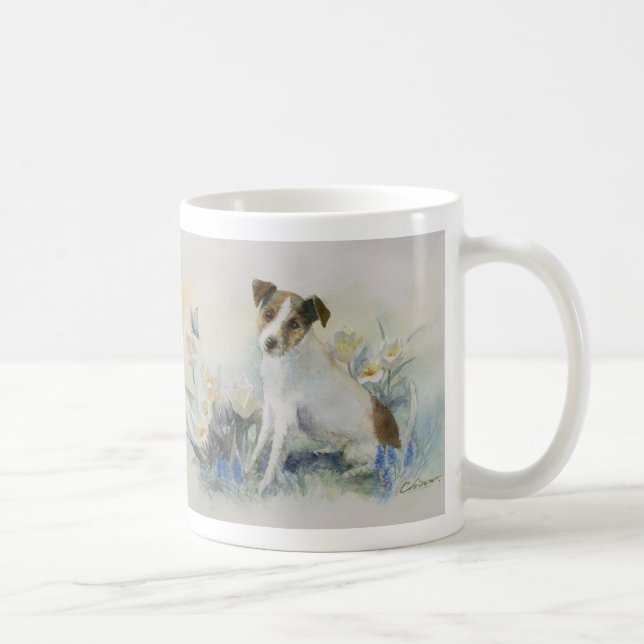 Mug Jack Russell Terrier Aquarelle Peinture de chien (Droite)