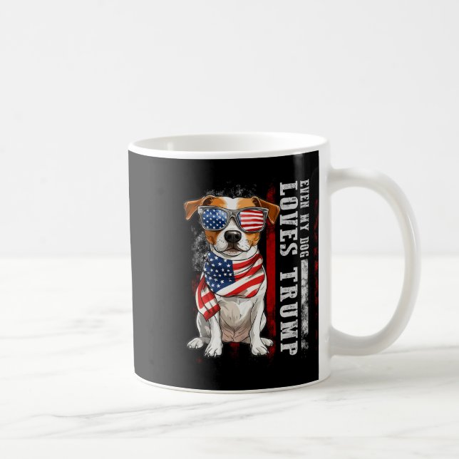 Mug Jack Russell Terrier Même mon chien aime Trump Drô (Droite)