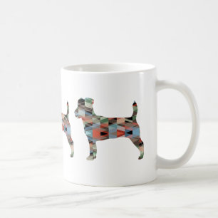 Mug Jack Russell Terrier Motif géométrique Silhouette