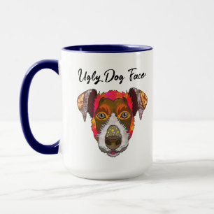 Mug Jack Russell Terrier muet de visage de chien moche