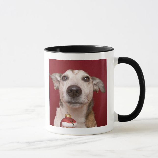 Mug Jack Russell Terrier tenant l'ornement de Noël (Droite)