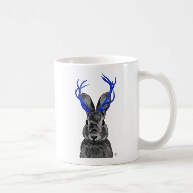 Mug Jackalope avec les andouillers bleus (Droite)