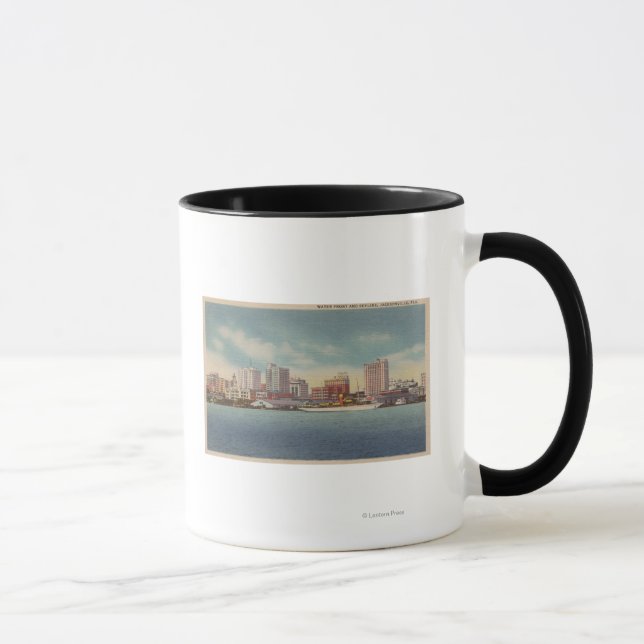 Mug Jacksonville, FL - Vue de l'eau avant et Skyline (Droite)