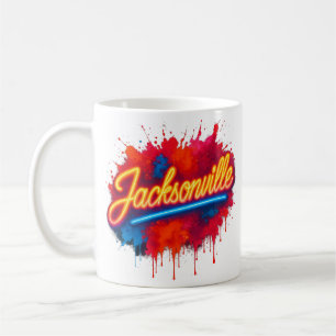 Mug Jacksonville Retro Neon Street Art Design
