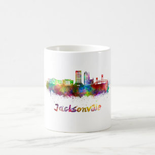 Mug Jacksonville V2 skyline in watercolor