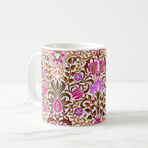 Mug Jacobean Floral Damask, rose, violet et Brown