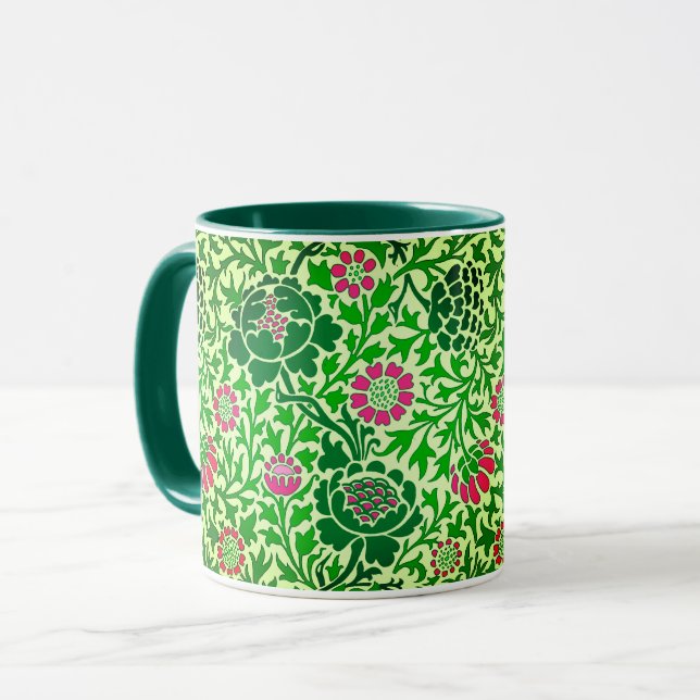 Mug Jacobean Floral, Emerald et Lime Green (Devant gauche)