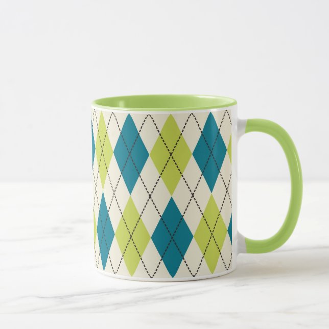 Mug Jacquard bleu et vert (Droite)