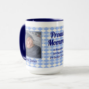 Mug Jacquard bleu Fier maman 2 Photo