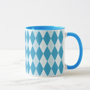 Mug Jacquard bleu Peacock Petite forme diamant