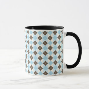 Mug Jacquard classique bleu et Brown Motif