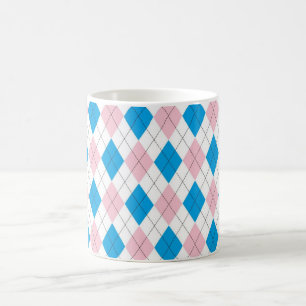 Mug Jacquard élégant personnalisé Motif rose et bleu