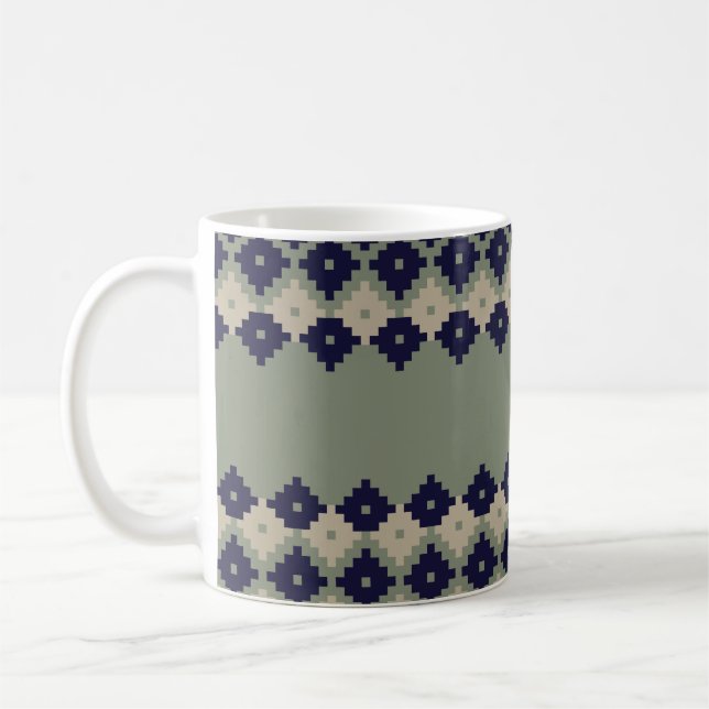 Mug Jacquard fair isle continu motif design abstrait,  (Gauche)