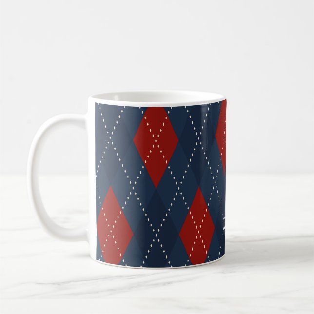 Mug Jacquard Royal Bleu Motif de Noël (Gauche)