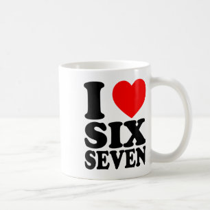 Mug J'adore 67 drôle de mème J'aime six sept