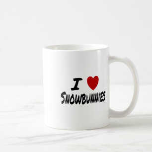 Mug J'adore (aime) les Snowbunnies Skiant Snowboard At