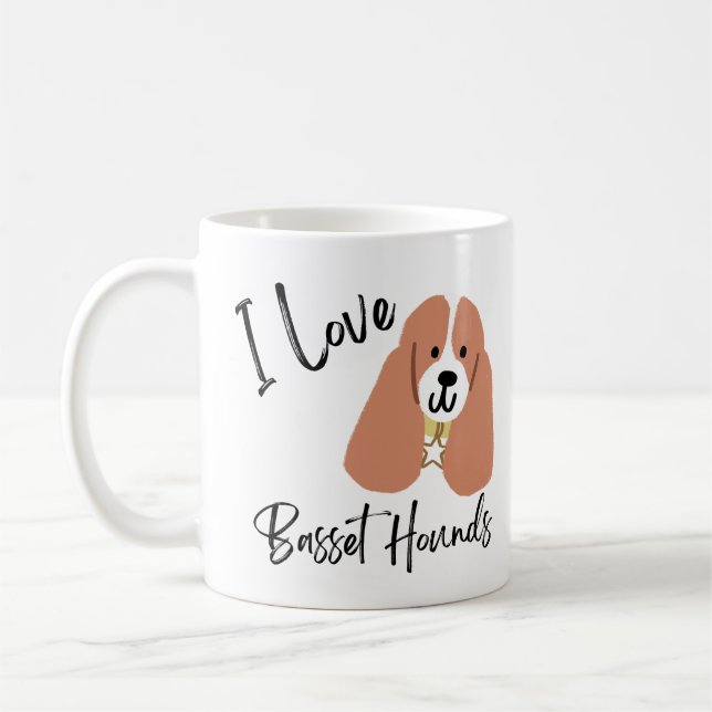 Mug J'adore Basset Hounds (Gauche)