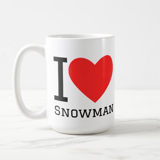 Mug J'adore bonhomme de neige (Gauche)