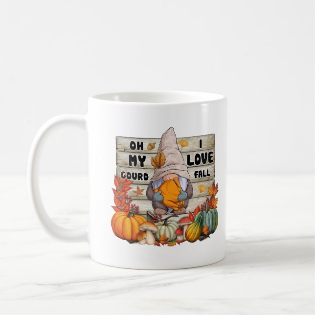 Mug J'adore Gnome d'automne Personnalisé (Gauche)