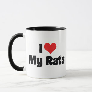 Mug J'adore Heart My Rats - Amoureux de rats de compag