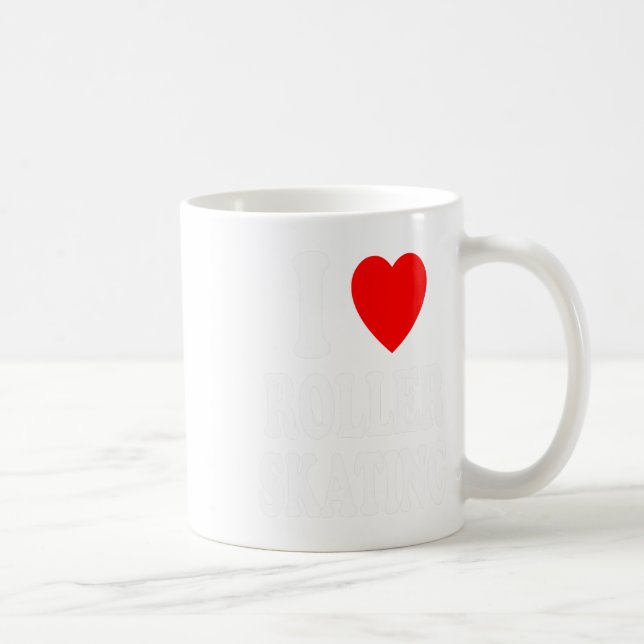 Mug J'adore (j'aime) le patin à roulettes Der  (Droite)