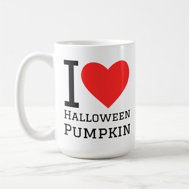 Mug J'adore la citrouille d'Halloween  (Gauche)