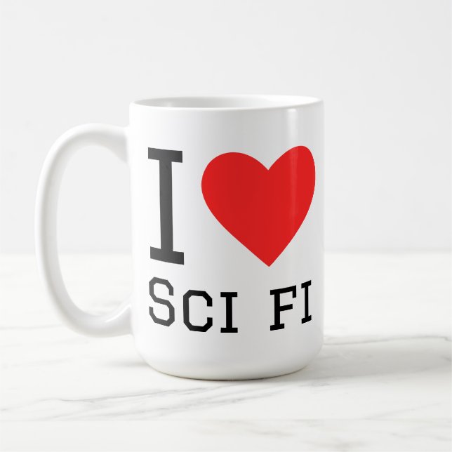 Mug J'adore la science-fiction  (Gauche)