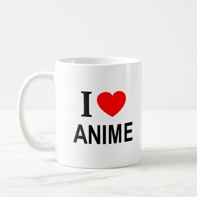 Mug J'adore l'ANIME J'aime l'ANIME Je ♥ l'ANIME (Gauche)