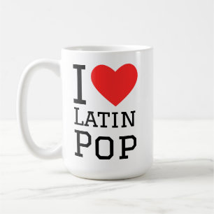 Mug J'adore Latin pop carré sticker