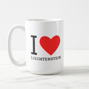Mug J'adore l'autocollant carré du Liechtenstein