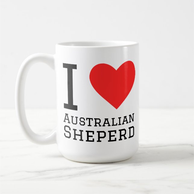 Mug J'adore le berger Australien  (Gauche)