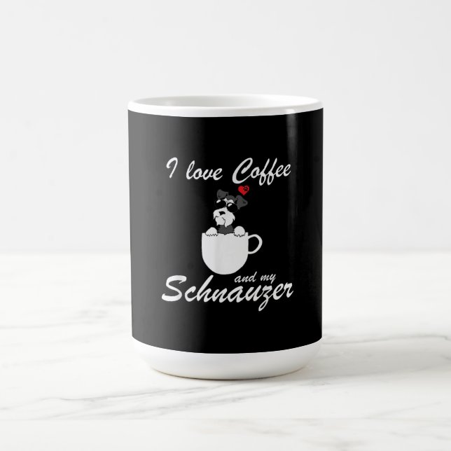 Mug j'adore le café et mes amoureux de les chiens schn (Centre)