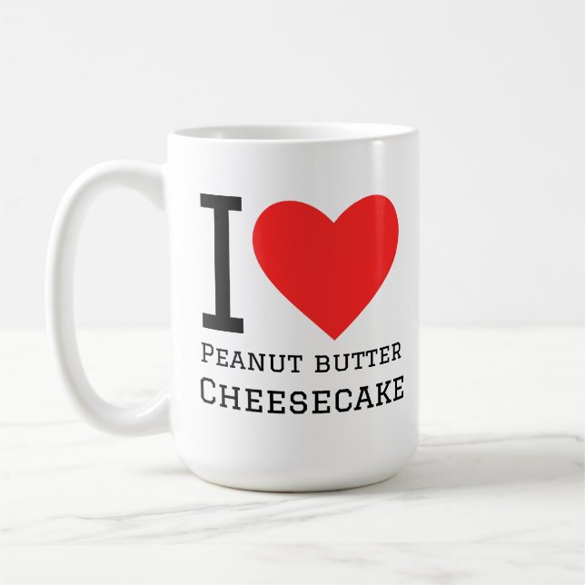Mug J'adore le cheesecake au beurre de cacahuète  (Gauche)