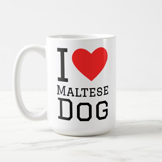 Mug J'adore le chien maltais  (Gauche)