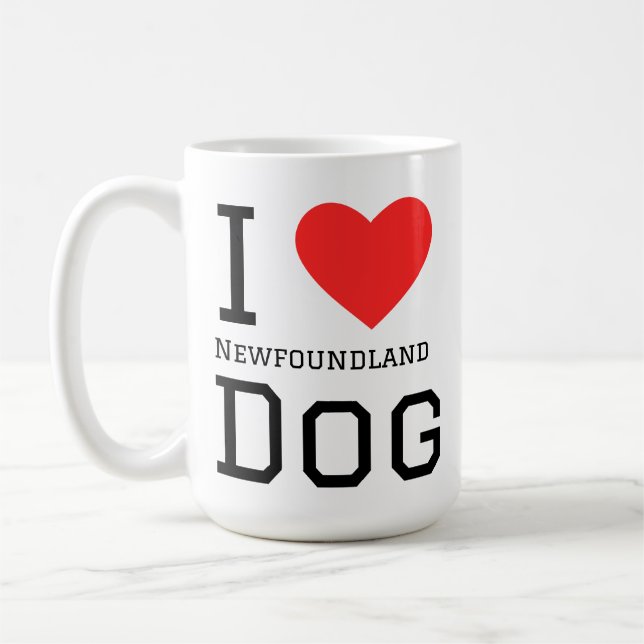 Mug J'adore le chien Terre-Neuve  (Gauche)