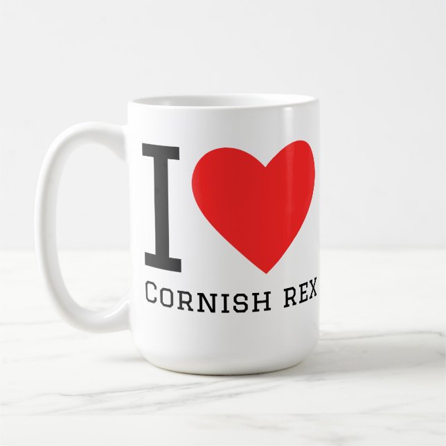 Mug J'adore le Cornish Rex  (Gauche)