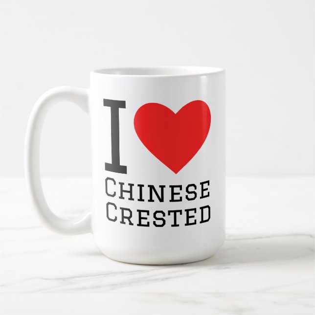 Mug J'adore le crêté chinois (Gauche)