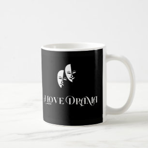 Mug J'adore le drame, les masques de théâtre, les arti