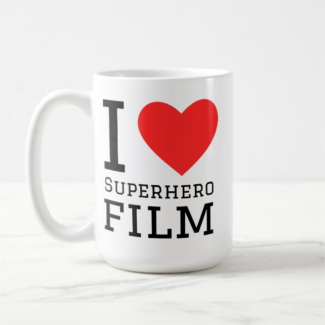 Mug J'adore le film de super-héros (Gauche)