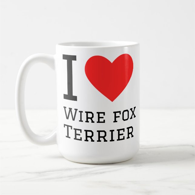 Mug J'adore le fox-terrier à poil dur (Gauche)
