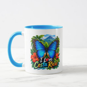 Mug J'adore le papillon Blue Morpho du Costa Rica