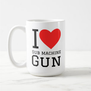 Mug J'adore le pistolet-mitrailleur