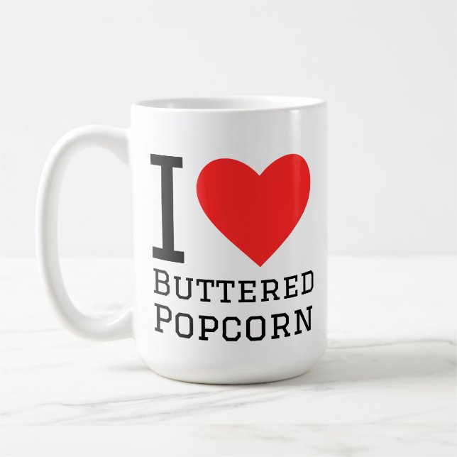 Mug J'adore le pop-corn au beurre (Gauche)
