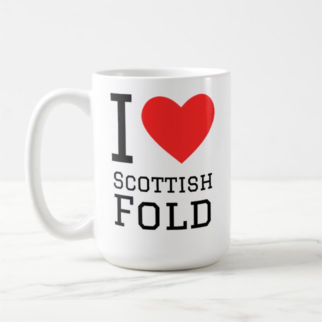 Mug J'adore le scottish fold (Gauche)