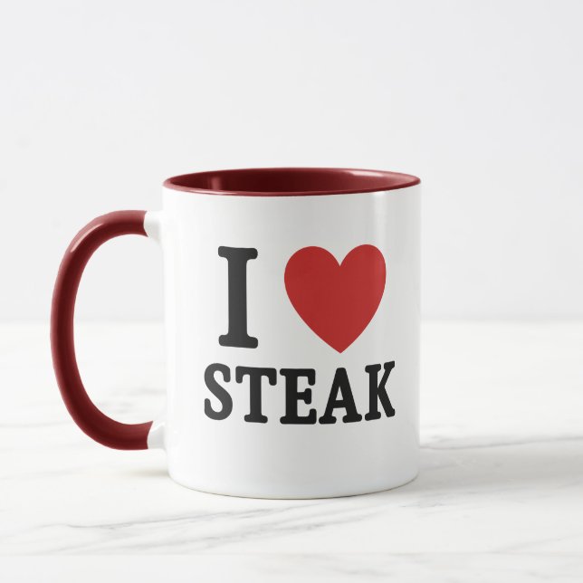 Mug J'adore le Steak – Chemise drôle pour les amateurs (Gauche)